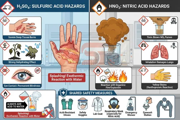 فرق خطرات اسید سولفوریک و اسید نیتریک