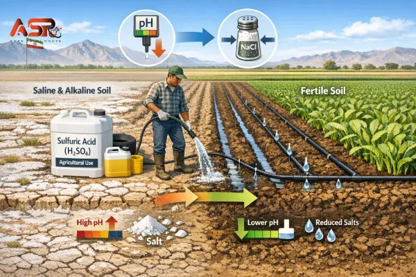 مقدار و نحوه مصرف اسید سولفوریک در هر هکتار