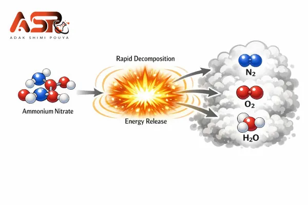 مکانیزم انفجار نیترات آمونیوم