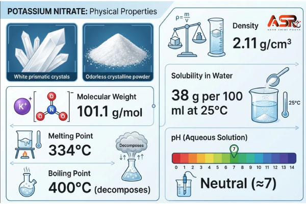 وِیژگی های فیزیکی نیترات پتاسیم