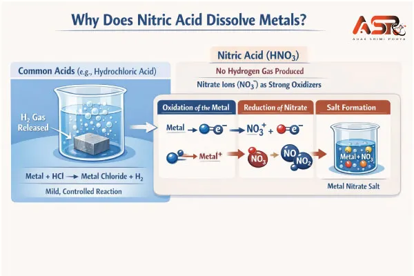 چرا اسید نیتریک فلزات را حل می کند